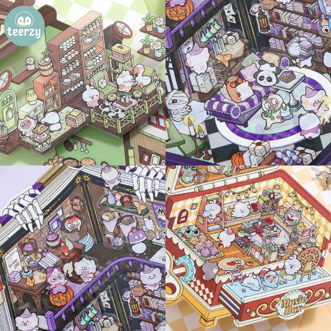 Miniature Scenes 3D Sticker - Magical Series Wardrobe Cabinet Chest Mystery Book Circus [SM-4]