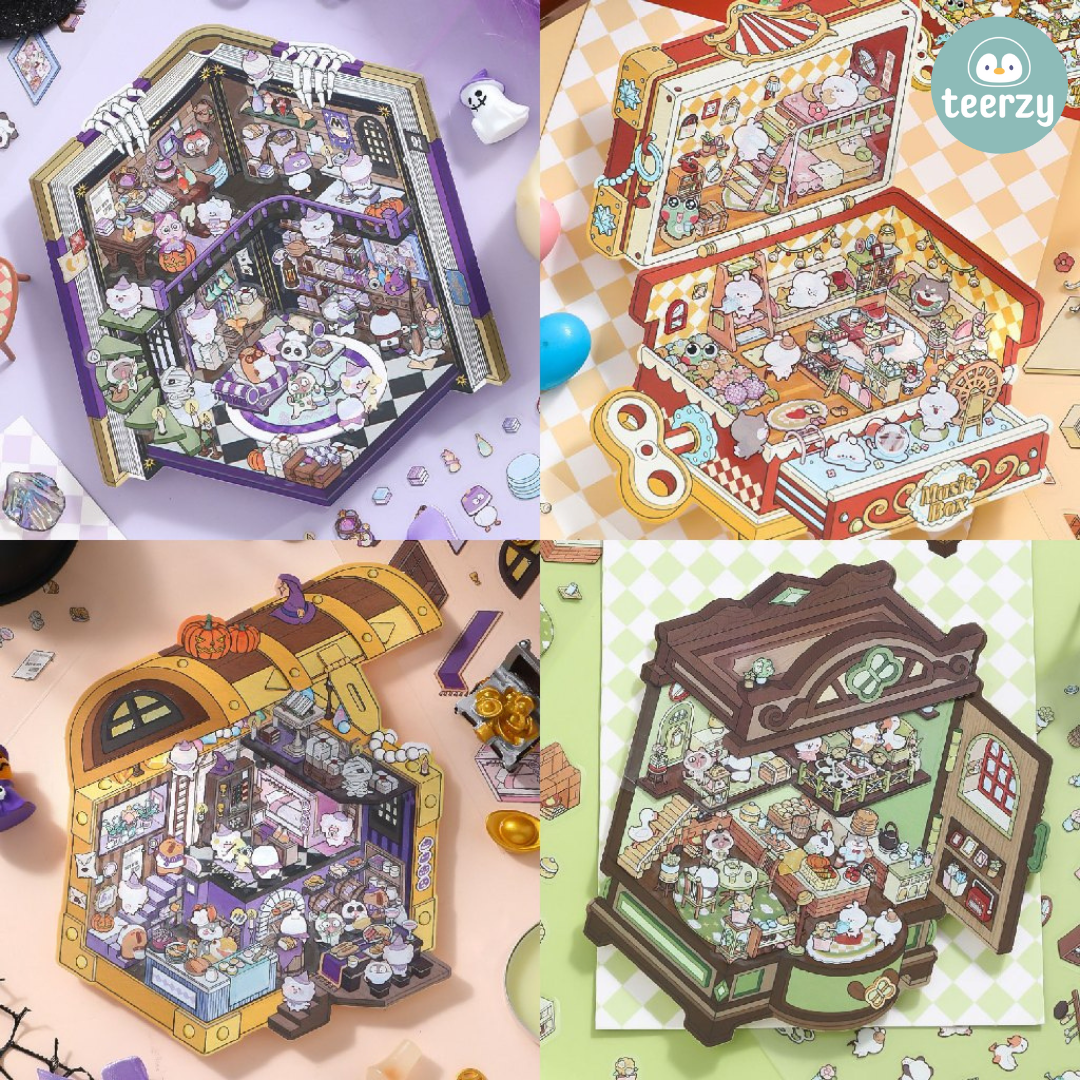 Miniature Scenes 3D Sticker - Magical Series Wardrobe Cabinet Chest Mystery Book Circus [SM-4]