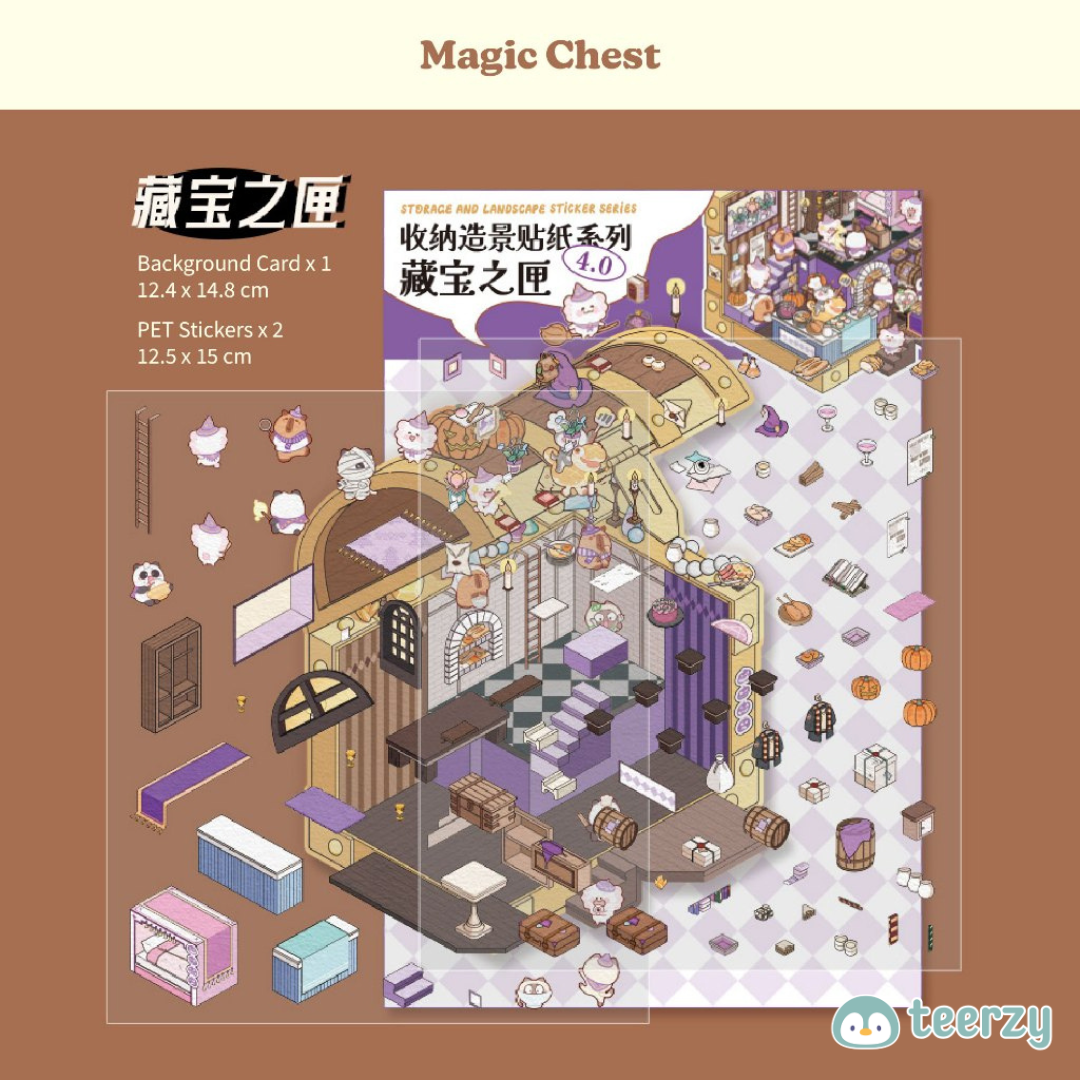 Miniature Scenes 3D Sticker - Magical Series Wardrobe Cabinet Chest Mystery Book Circus [SM-4]