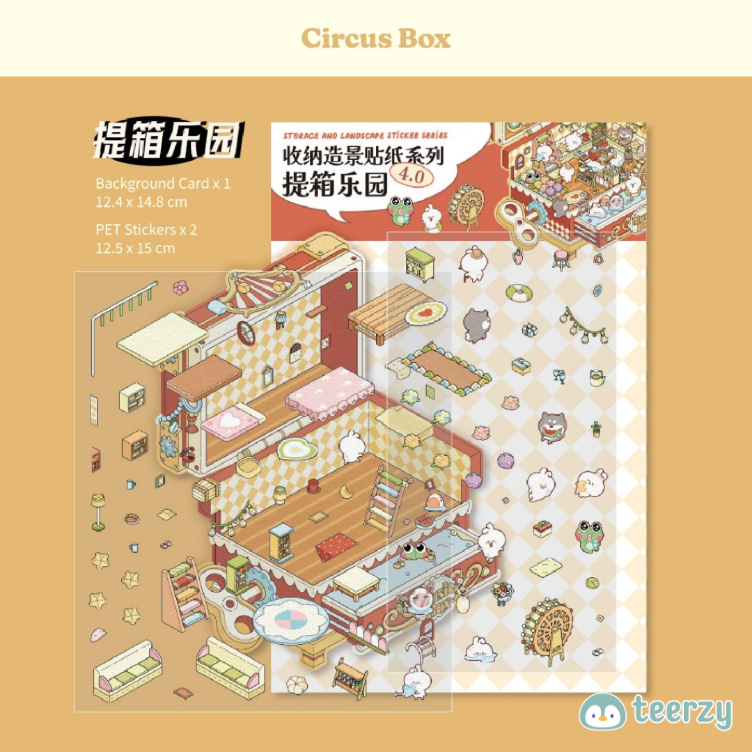 Miniature Scenes 3D Sticker - Magical Series Wardrobe Cabinet Chest Mystery Book Circus [SM-4]