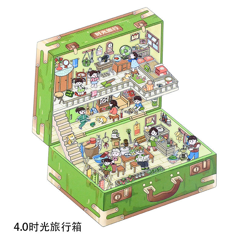 Miniature Scenes 3D Sticker - Joker Circus / Puppy Cake House / Restaurant / Travel Luggage [SY-4]