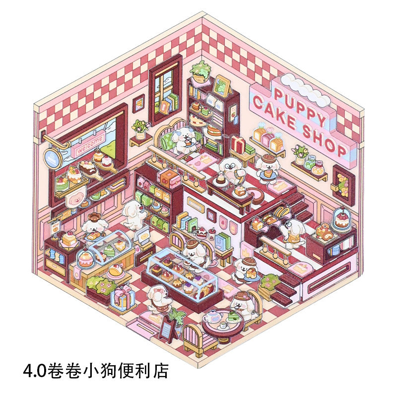 Miniature Scenes 3D Sticker - Joker Circus / Puppy Cake House / Restaurant / Travel Luggage [SY-4]